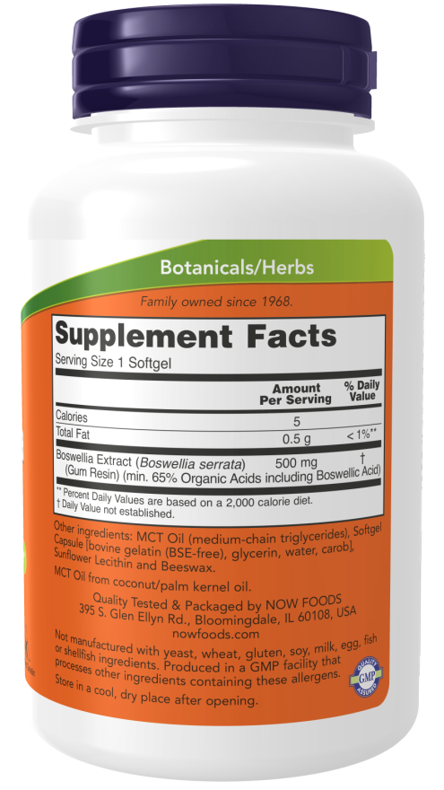 Now Boswellia Extract 250 mg Softgels