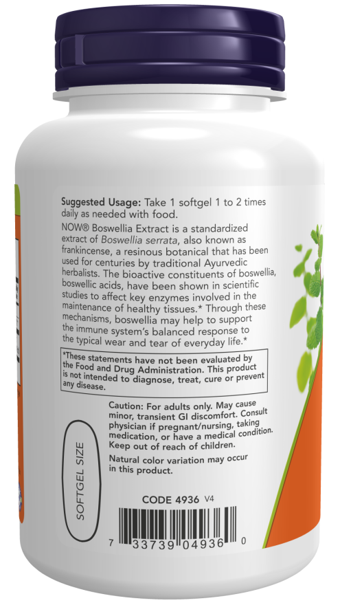 Now Boswellia Extract 250 mg Softgels