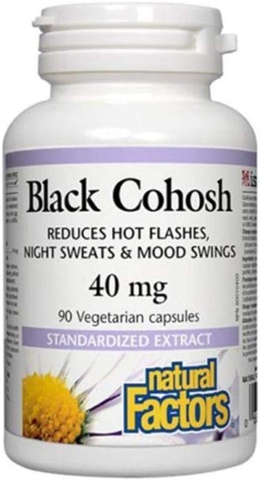 Natural Factors -  Women's Black Cohosh Extract 40mg, Menopausal Symptom Support, 90 Vegetarian Capsules
