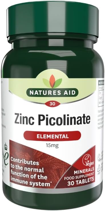 Nature's Aid Zinc Picolinate 15mg Elemental (Vegan)-30's