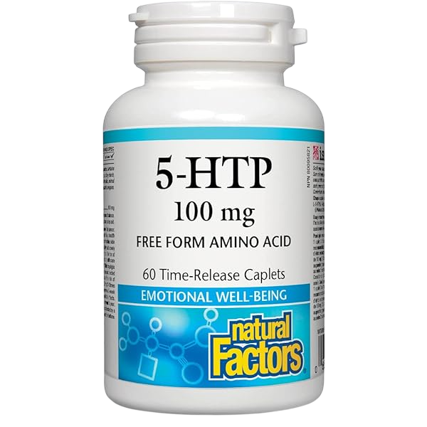 Natural Factors, 5-HTP 100 mg | Promotes a Calm Relaxed Mood, Positive Outlook | Non-GMO, Enhances Production of Serotonin (60 Time Release Caplets)