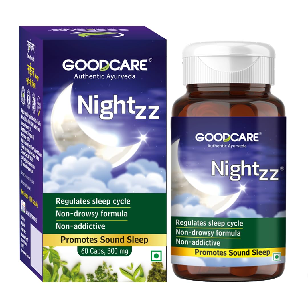 oodcare Nightzz 60 Capsules | Ayurvedic Sleep Support Supplement | With Ashwagandha & Brahmi | Promotes Peaceful & Restful Sleep