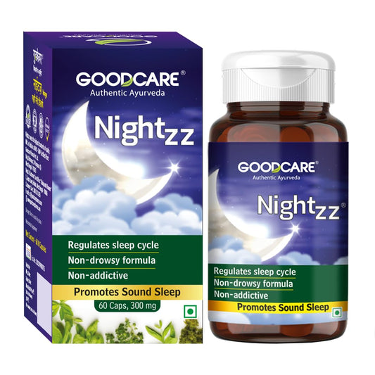 oodcare Nightzz 60 Capsules | Ayurvedic Sleep Support Supplement | With Ashwagandha & Brahmi | Promotes Peaceful & Restful Sleep