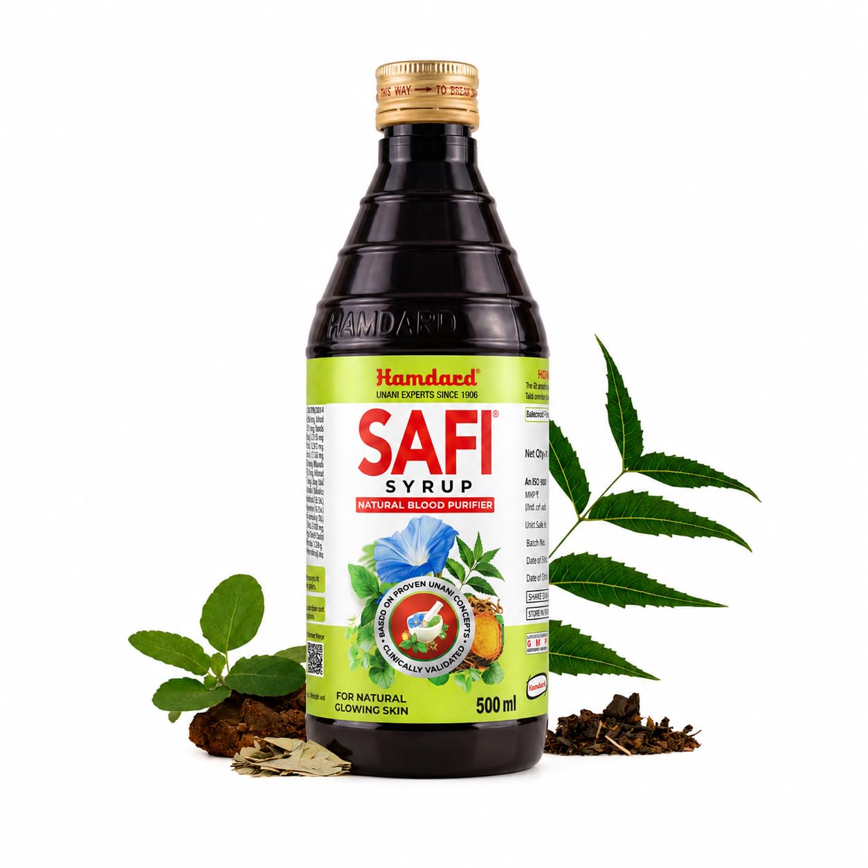 Hamdard Safi Blood Purifier Syrup for Healthy & Glowing Skin | 100% Pure | Clear Stomach | Helps to improving Liver Function | 100ml