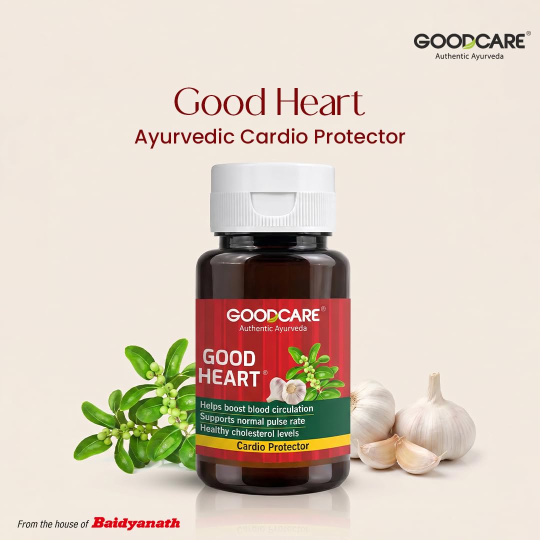 Goodcare Good Heart 60 Capsules | Ayurvedic Heart Care | Supports Cholesterol & Lipid Profile | Boosts Circulation | For Men & Women