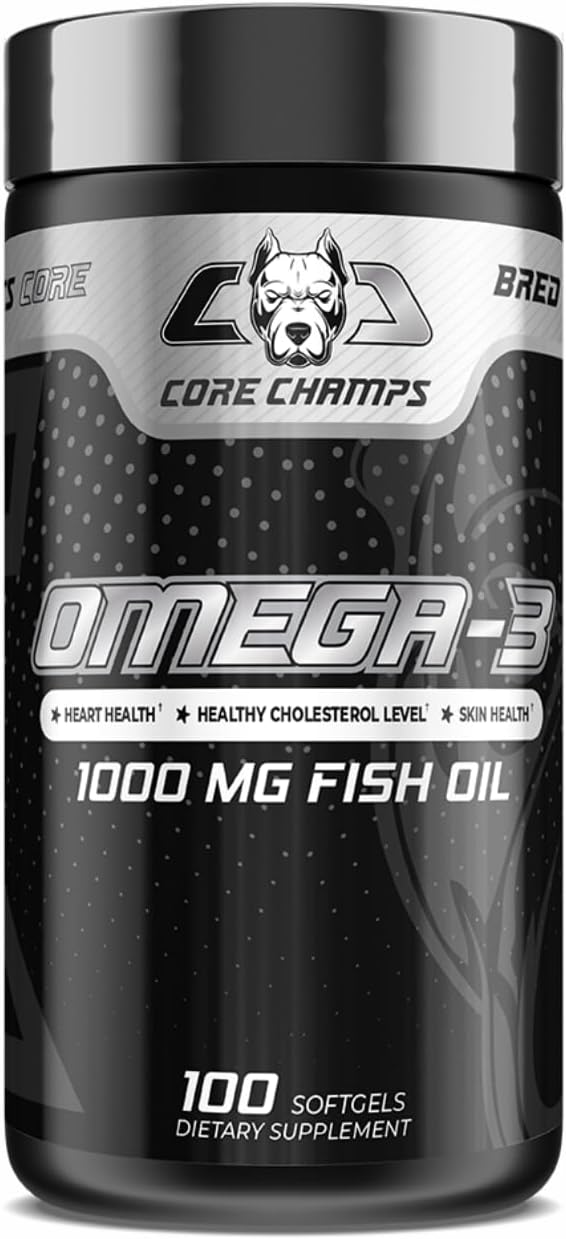 Core Champs Omega-3 100 mg Fish Oil 100 Softgels - Enhance Your Health with Premium Dietary Supplement Derived from Oily Fish