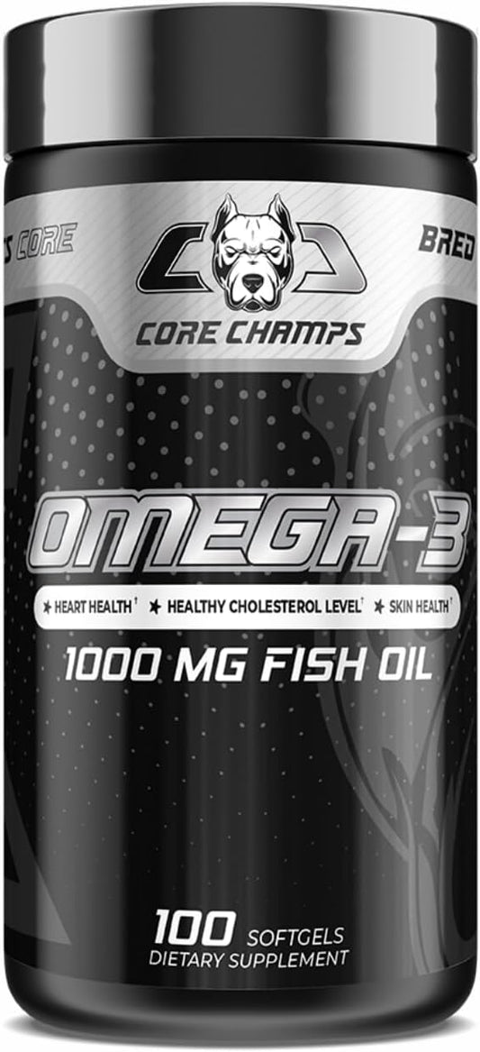 Core Champs Omega-3 100 mg Fish Oil 100 Softgels - Enhance Your Health with Premium Dietary Supplement Derived from Oily Fish