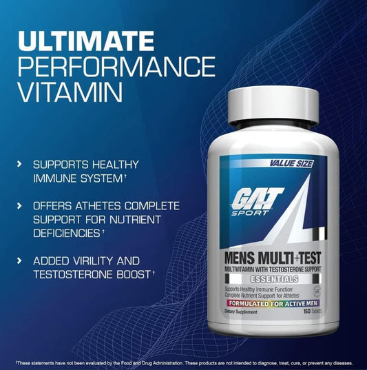 GAT SPORT TESTOSTERONE  Original, 60 Tablets (30 Servings) | Men's Health Support Supplement, Aids Male Vitality, Lean Muscle Mass Development, and Testosterone Production