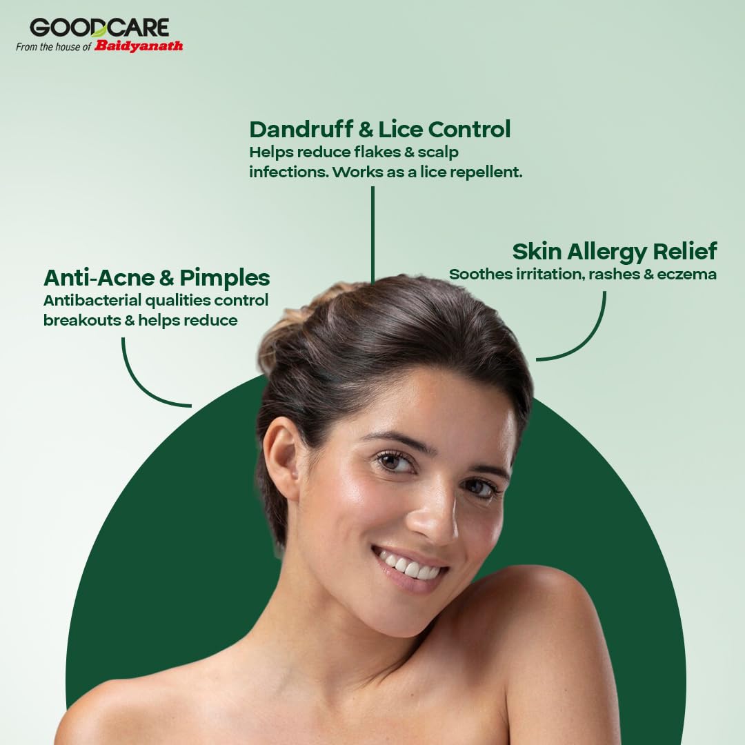 Goodcare Cold Pressed Neem Oil | Hair Oil for Dandruff Relief, Scalp Infection| Pimple, Acne Scar for Clear Skin| Ayurvedic Neem Oil For Skin & Hair| Soothes & Moisturizes Dry Skin| 100 ml