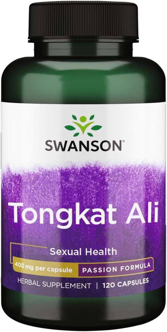 Swanson Passion TONGKAT ALI 400 MG 120 Caps-Hormone Support For Men + Women, 120 Capsules | Mood, Performance + Testosterone Booster for Men + Women, Eurycoma Longifolia Root, Longjack Tongkat Ali, Third-Party Tested