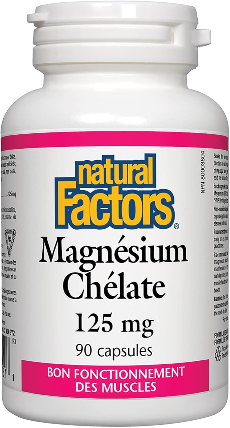 Natural Factors - Magnesium Chelate 125mg, 90 Capsules