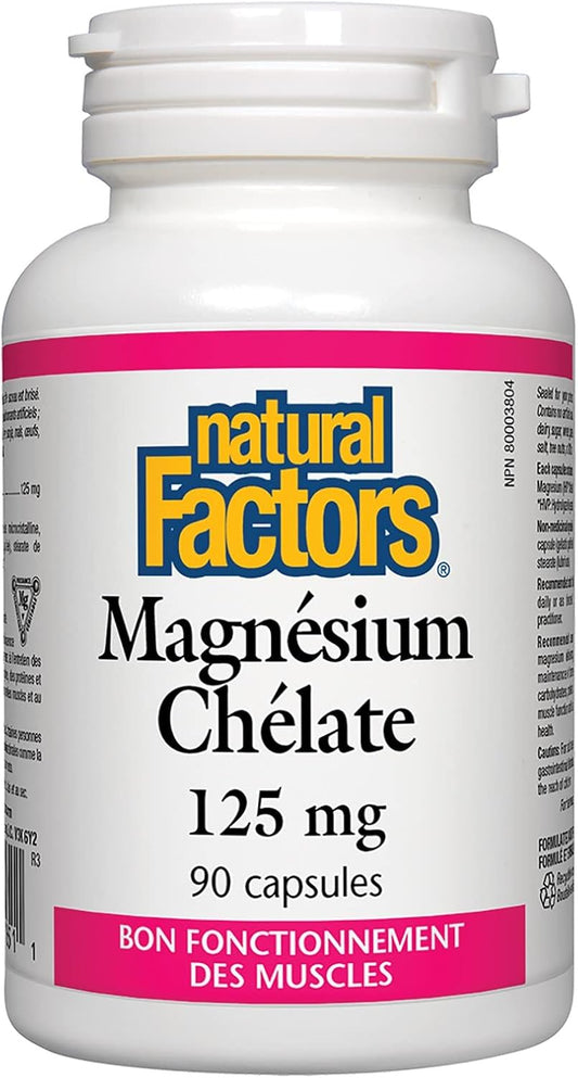 Natural Factors - Magnesium Chelate 125mg, 90 Capsules