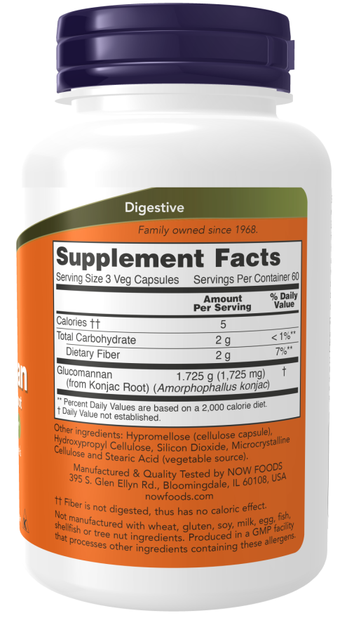NOW Glucomannan 575 mg (Konjac Fibre) Caps 180's
