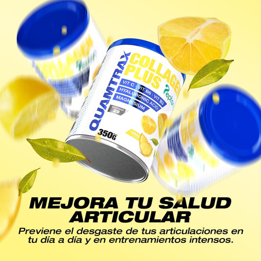 Quamtrax Nutrition - Collagen Plus (Hydrolyzed Collagen) - 350g - Lemon Flavor - Joint Support, Skin Care and Muscle Recovery