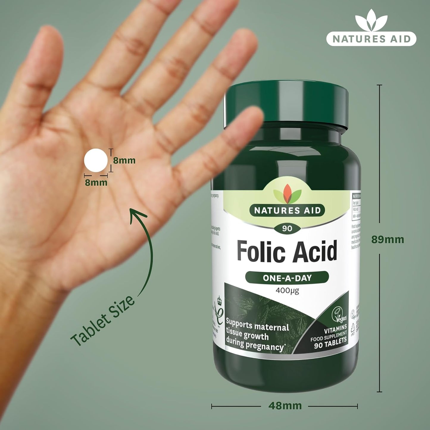 Nature's Aid Folic Acid 400ug (Vegan)- 90's
