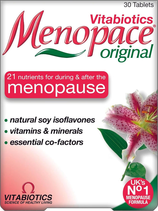 Menopace Original - No. 1 Menopause Supplement for Women. by Vitabiotics. 30-Day Vitamin Perimenopause Formula - Pack of 1, 30 Tablet