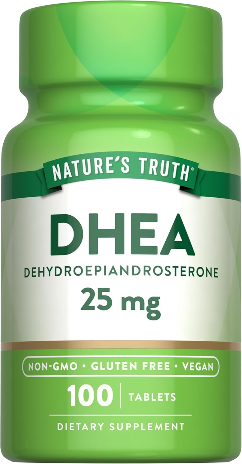 Nature's Truth DHEA 25mg Tablets | 100 Count | Vegan, Non-GMO & Gluten Free Supplement | Vegan, Non-GMO & Gluten Free
