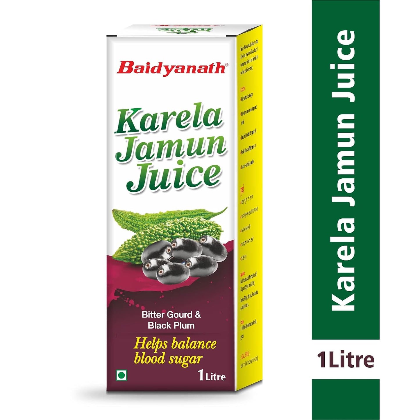 Baidyanath Ayurved Karela Jamun Juice 1L | Natural Remedy For Blood Sugar Management | Helps in Reducing the Bad Cholesterol Levels & Improves overall Health and Wellness