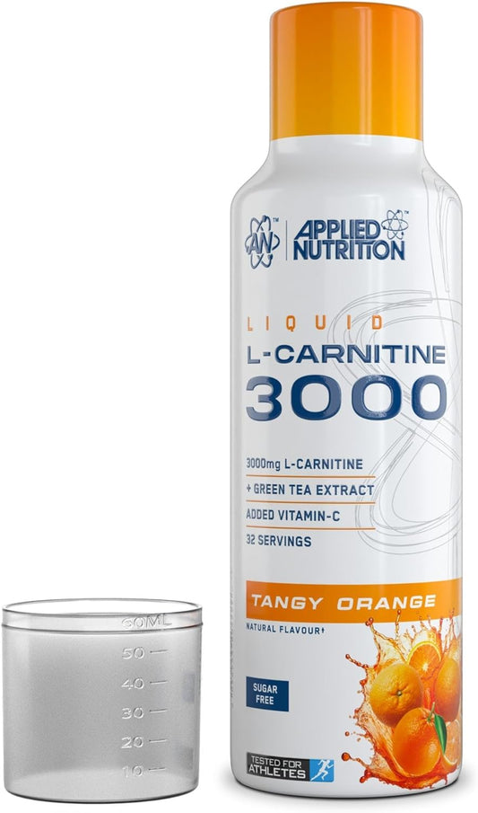 Applied Nutrition L Carnitine 3000 Liquid - L-Carnitine with Green Tea & Vitamin C, Boosts Energy & Weight Management, Vegan 480ml - 32 Servings