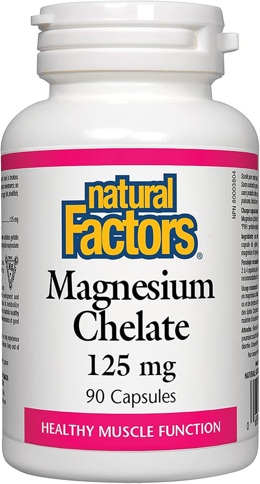 Natural Factors - Magnesium Chelate 125mg, 90 Capsules