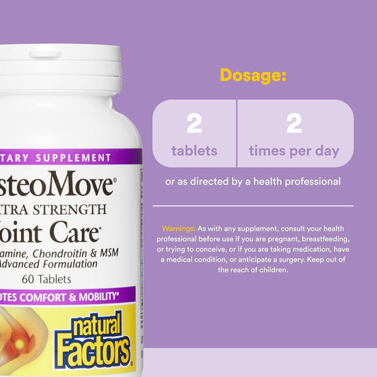 Natural Factors, OsteoMove Joint Care, Extra Strength Support for Joint and Bone Health, Non-GMO, 60 tablets