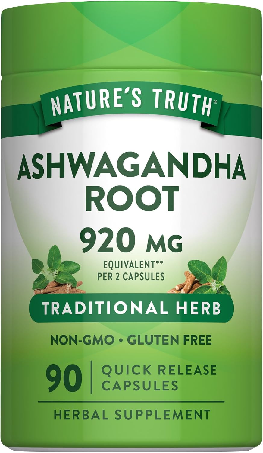 Nature's Truth Ashwagandha Capsules | Herbal Supplement | 90 Count | Non-GMO & Gluten Free