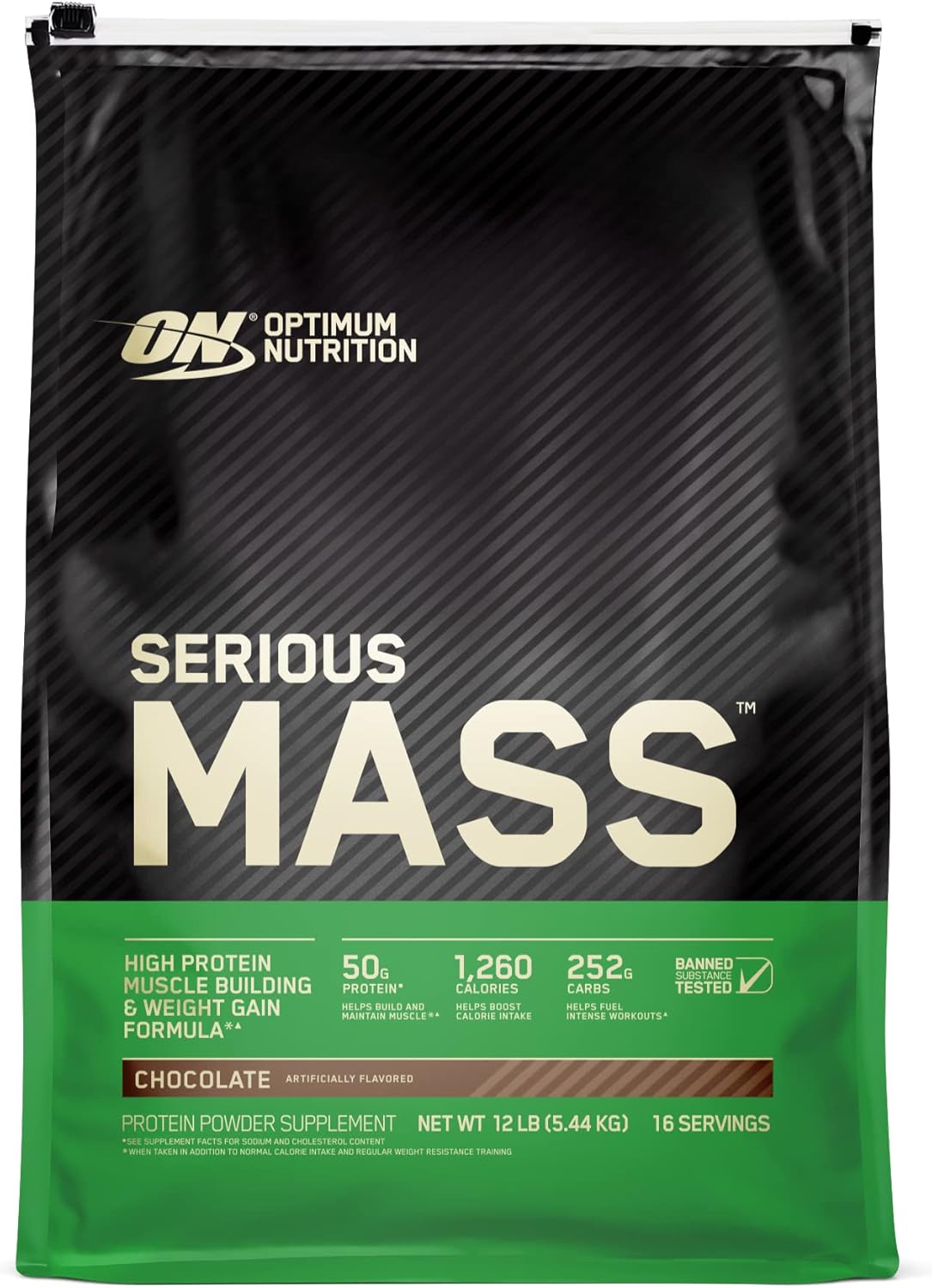 OPTIMUM NUTRITION, Serious Mass, Chocolate, 12lbs 5.6KG