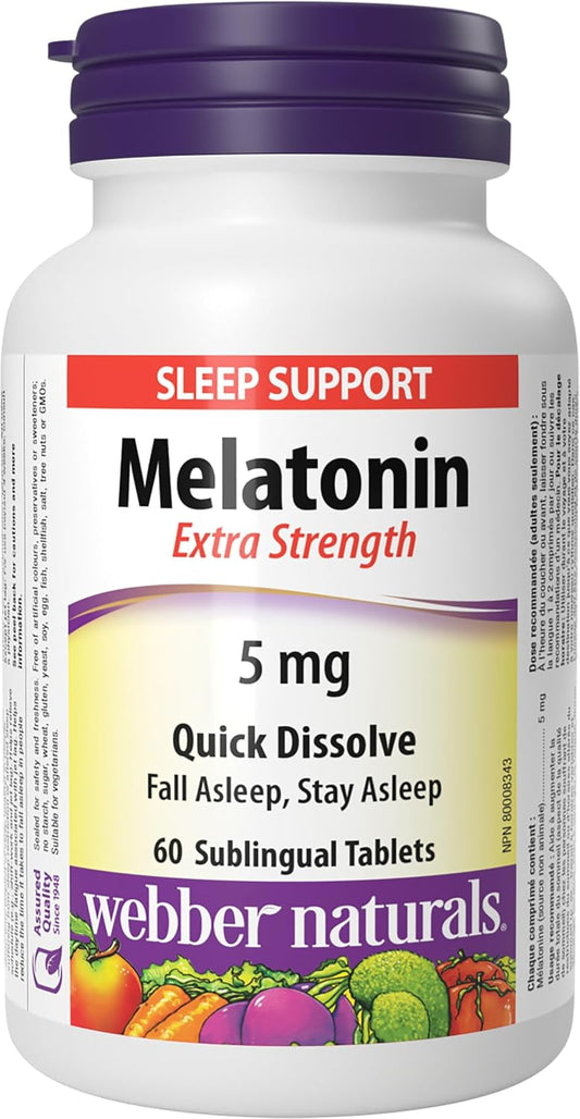 Webber Naturals Melatonin Magnesium 10/150 mg · Maximum Strength, 60 Tablets-support restful sleep and muscle relaxation.