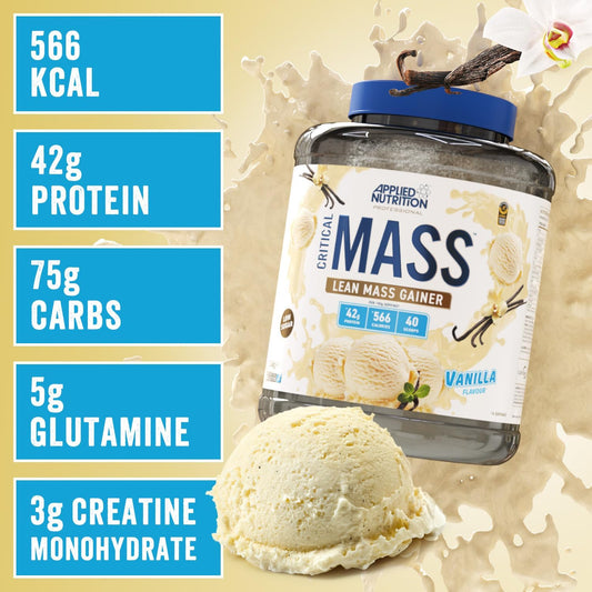 Applied Nutrition Original Critical Mass - Weight Gainer with MCT Powder, High Calorie Protein Powder Mass Gainer (2.4kg - 40 Scoop