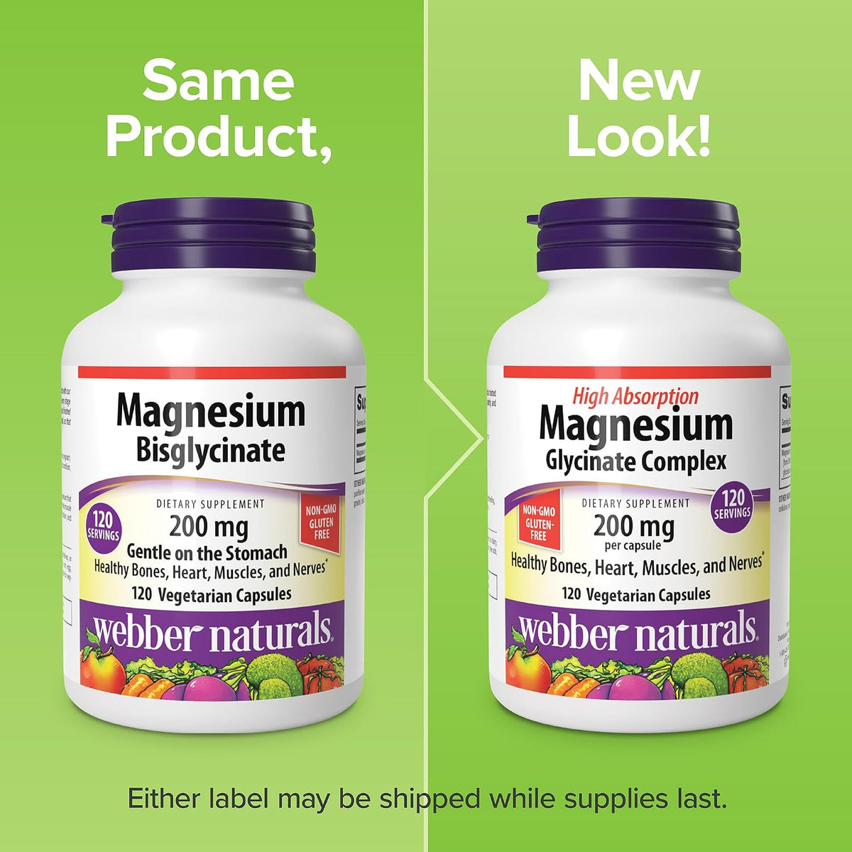 Webber Naturals Magnesium Glycinate 200mg, High Absorption, 120 Capsules | Magnesium Bisglycinate Supplements for Relaxatio, Sleep, Inner Calm, Sleep , Bones, Heart, Muscles & Nerves