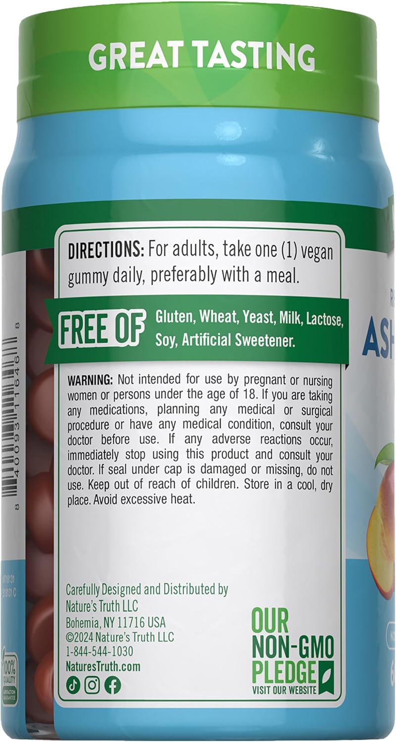 Nature's Truth Ashwagandha Gummies | 60 Count | Tropical Flavor | Vegan, Non-GMO, & Gluten Free Supplement | Vegan, Non-GMO & Gluten Free Supplement