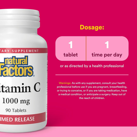 Natural Factors - Vitamin C 1000mg Time Release, Potent Antioxidant Protection, 90 Tablets