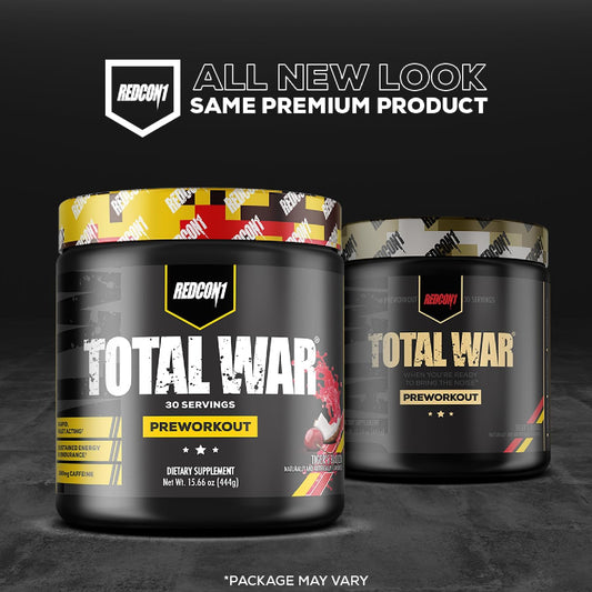 REDCON1 Total War Preworkout 441G - Contains 320mg of Caffeine from Green Tea, Juniper & Beta Alanine - Pre Work Out with Amino Acids to Increase Pump, Energy + Endurance (Rainbow Candy, 30 Servings)