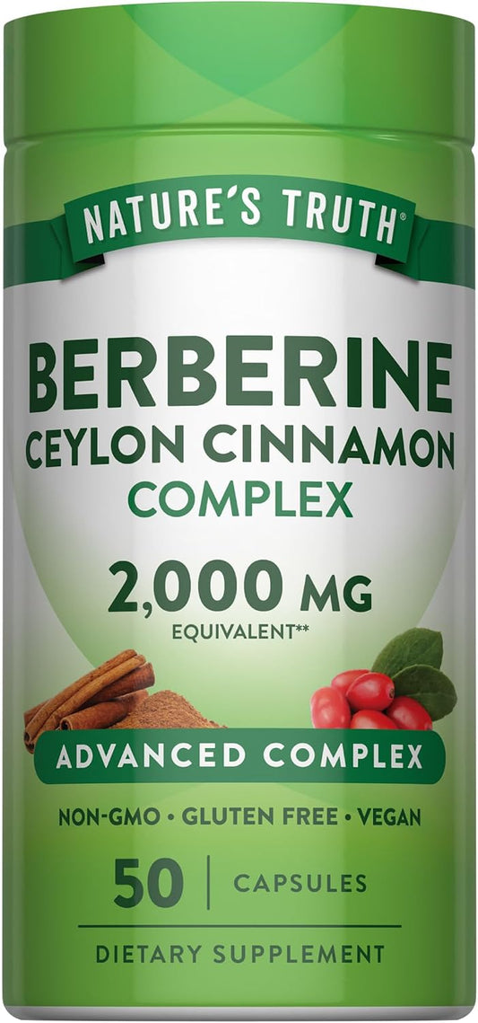 Nature's Truth Berberine with Ceylon Cinnamon Complex | 50 Vegan Capsules