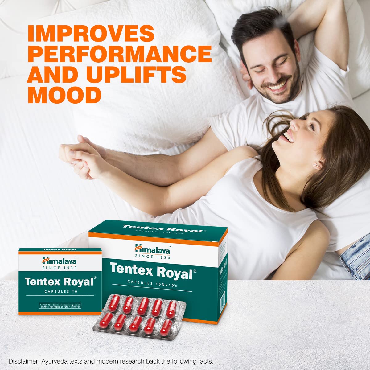 Himalaya Tentex Royal, 10 Capsules |Helps Improve Performance |Increases Energy |Ensures Satisfaction & Himalaya Confido Tablets -(Tribulus) 60 Counts