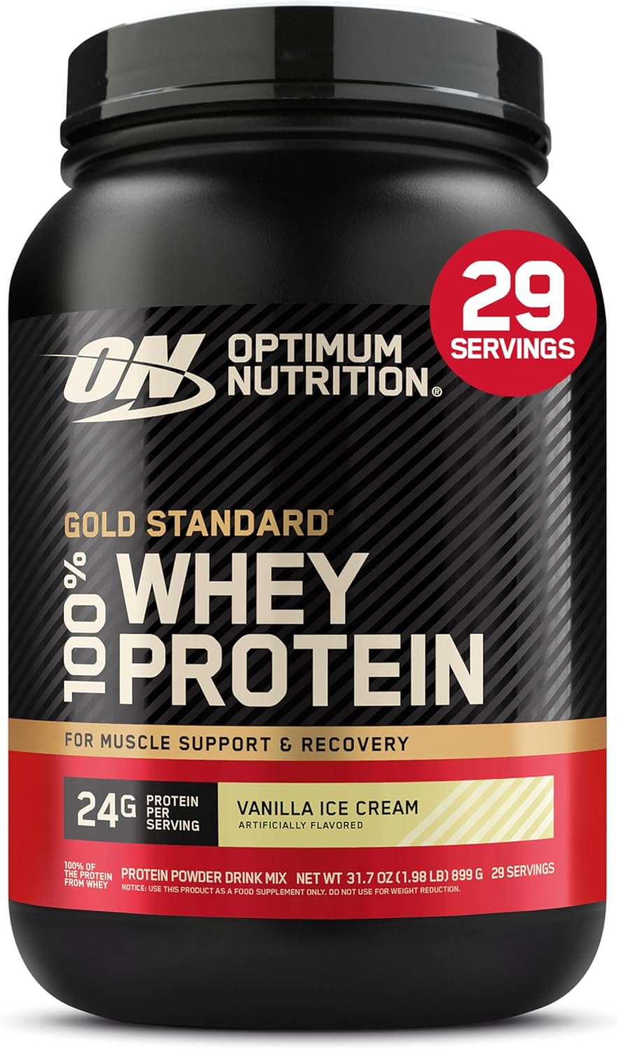 Optimum Nutrition Gold Standard 100% Whey Protein Powder,&nbsp; 907G -29 servings | 24g 100% Whey Protein Per Serving, with BCAAs,&nbsp; , Muscle Support &amp; Recovery