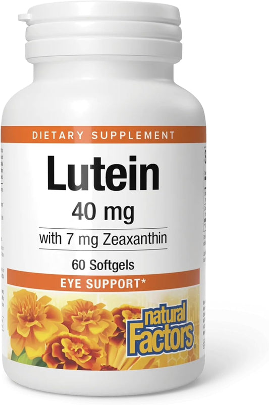 Natural Factors, Lutein 40 mg, Antioxidant Support for Healthy Eyes and Skin with Zeaxanthin, 30 softgels (30 servings)