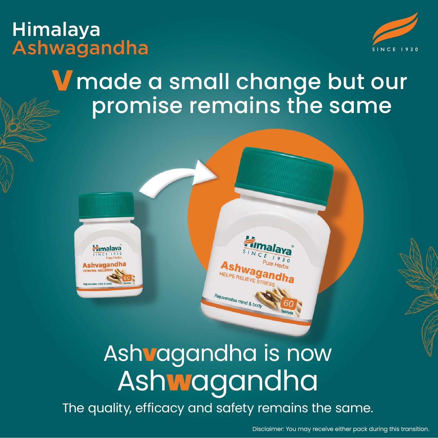 Himalaya Ashwagandha | 100% Pure Ashwagandha Root Extract | For Stress Relief | Rejuvenates Mind & Body | 60 Tablets