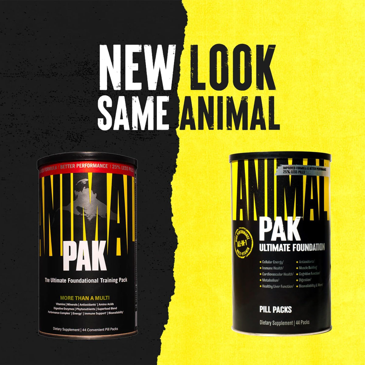 ANIMAL Pak Ultimate Foundation Multivitamin Complex 44 Packs | 12-in-1 complex with vitamins, minerals and amino acids, with vitamin D3 K2 and magnesium, 8 tablets each