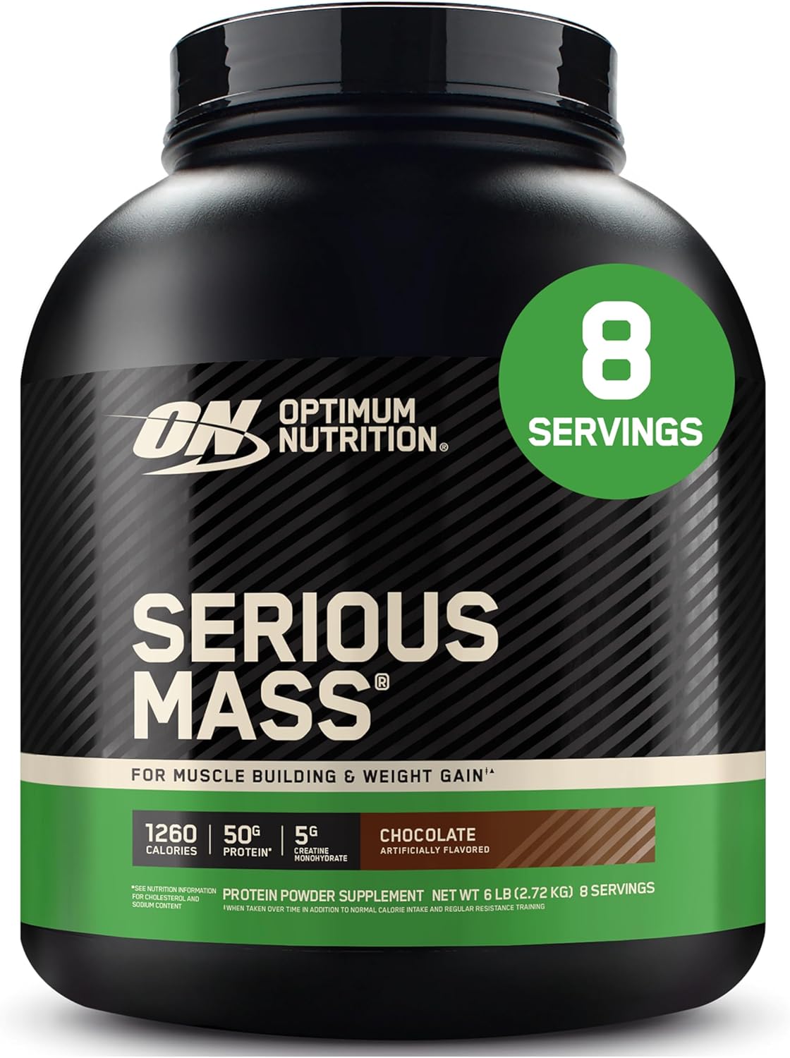 Optimum Nutrition Serious Mass Weight Gainer Protein Powder, Chocolate, 6LB -2.72KG| Weight Gainer Protein Powder, Mass Gainer with Whey Protein, Creatine, Glutamine, BCAAs, Vitamins & Minerals