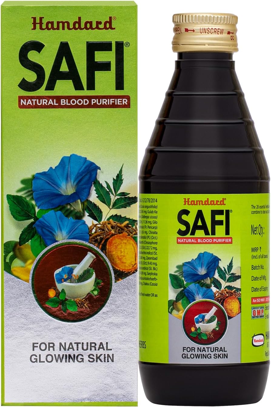 Hamdard Safi Syrup 500ml – Herbal Blood Purifier-Healthy & Glowing Skin | 100% Pure | Clears Stomach and Improves Liver Function