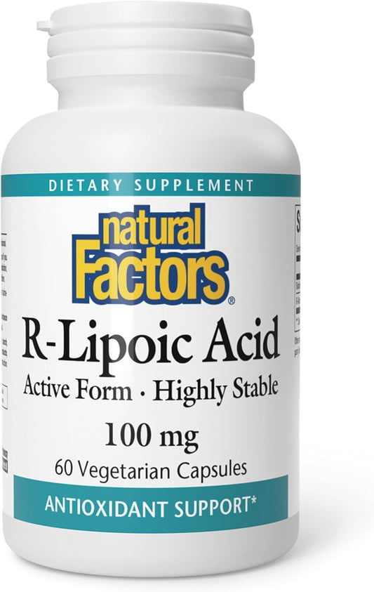 Natural Factors, R-Lipoic Acid, 100mg, 60 Veggie Capsules