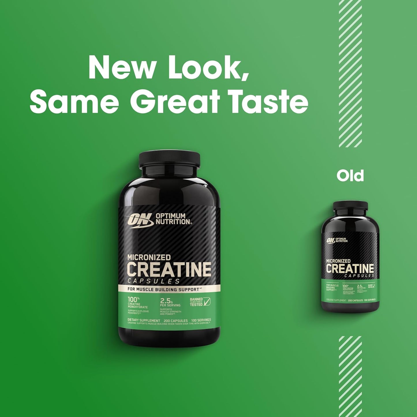 Optimum Nutrition Creatine, Micronized Creatine Monohydrate Capsules, Supports Strength & Recovery ,2.5g per Serving, 100 Servings, , Supports Muscle Building, Strength & Performance
