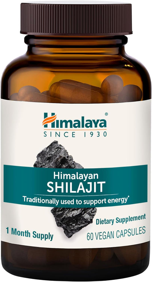 Himalaya Shilajit - Herbal Energy Supplements with Fulvic Acid and 85+ Trace Minerals, from Shilajit Resin, -250 mg, 60 Capsules | Herbal Energy Supplement From Himalaya Shilajit Resin With Fulvic Acid, For Stamina and Reduced Fatigue,