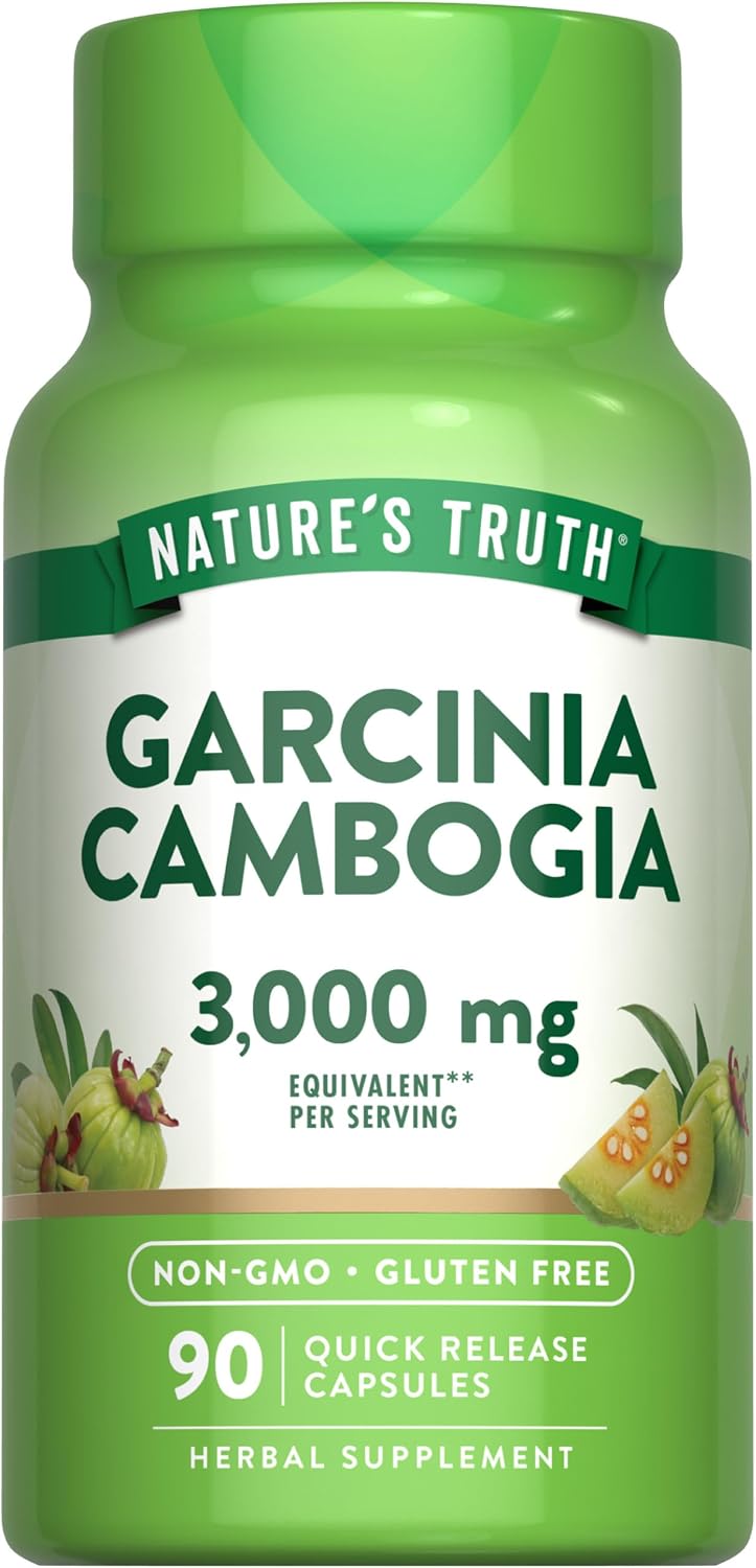 Nature's Truth Garcinia Cambogia 3,000mg | 90 Pills | Plus Chromium Picolinate | Non-GMO and Gluten Free