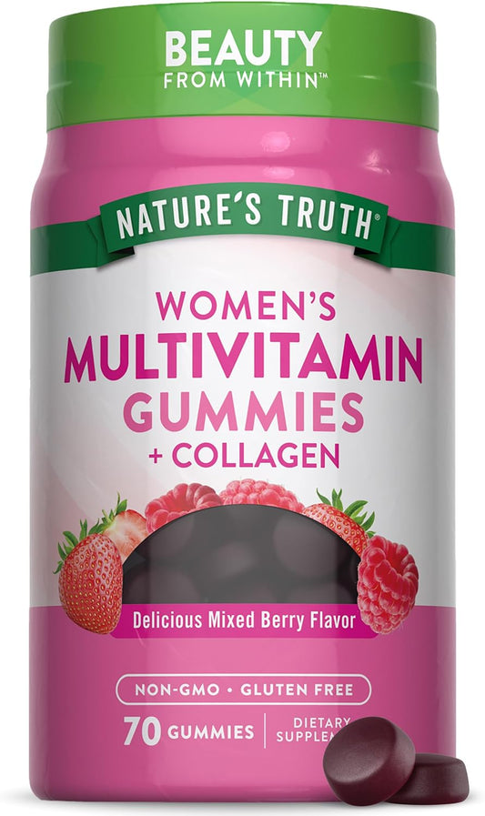 Nature's Truth Womens Multivitamin Gummies | 70 Count | Plus Biotin & Collagen | Berry Flavor |Non-GMO -Gluten Free