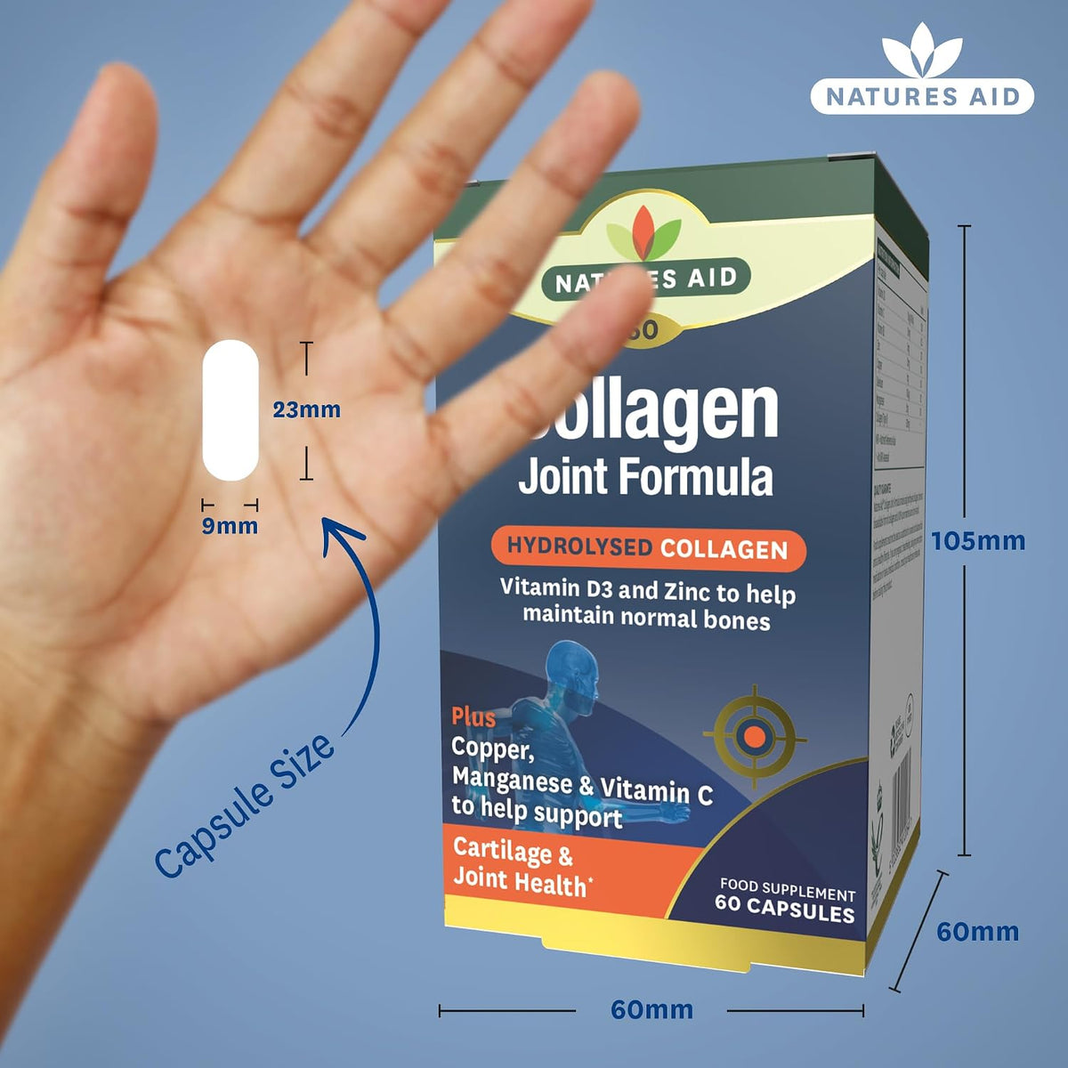 Nature's Aid Collagen Joint Formula(Hdrolysed) 500mg- 60- Support Your Joints, Bones & Connective Tissue | Added Benefits for Skin & Beauty