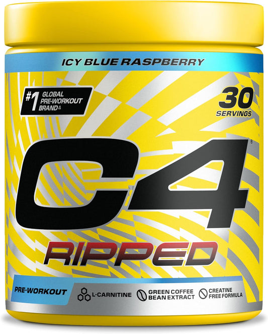 Cellucor C4 Ripped  Pre-Workout Powder 30 servings 174G -Zero Sugar Pre Workout with 150mg Caffeine, 500mg L Carnitine, 1600mg Beta Alanine, 200mg Green Coffee Bean Extract