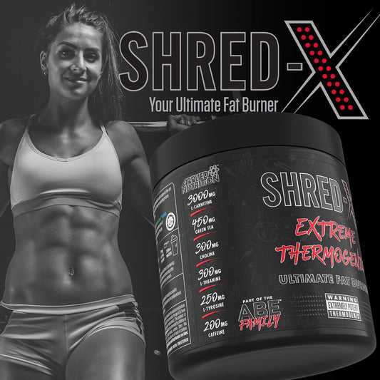 Applied Nutrition Shred X Fat Burner - ABE All Blak Everything Fat Burner, Thermo Weight Management (300g - 30 Servings)