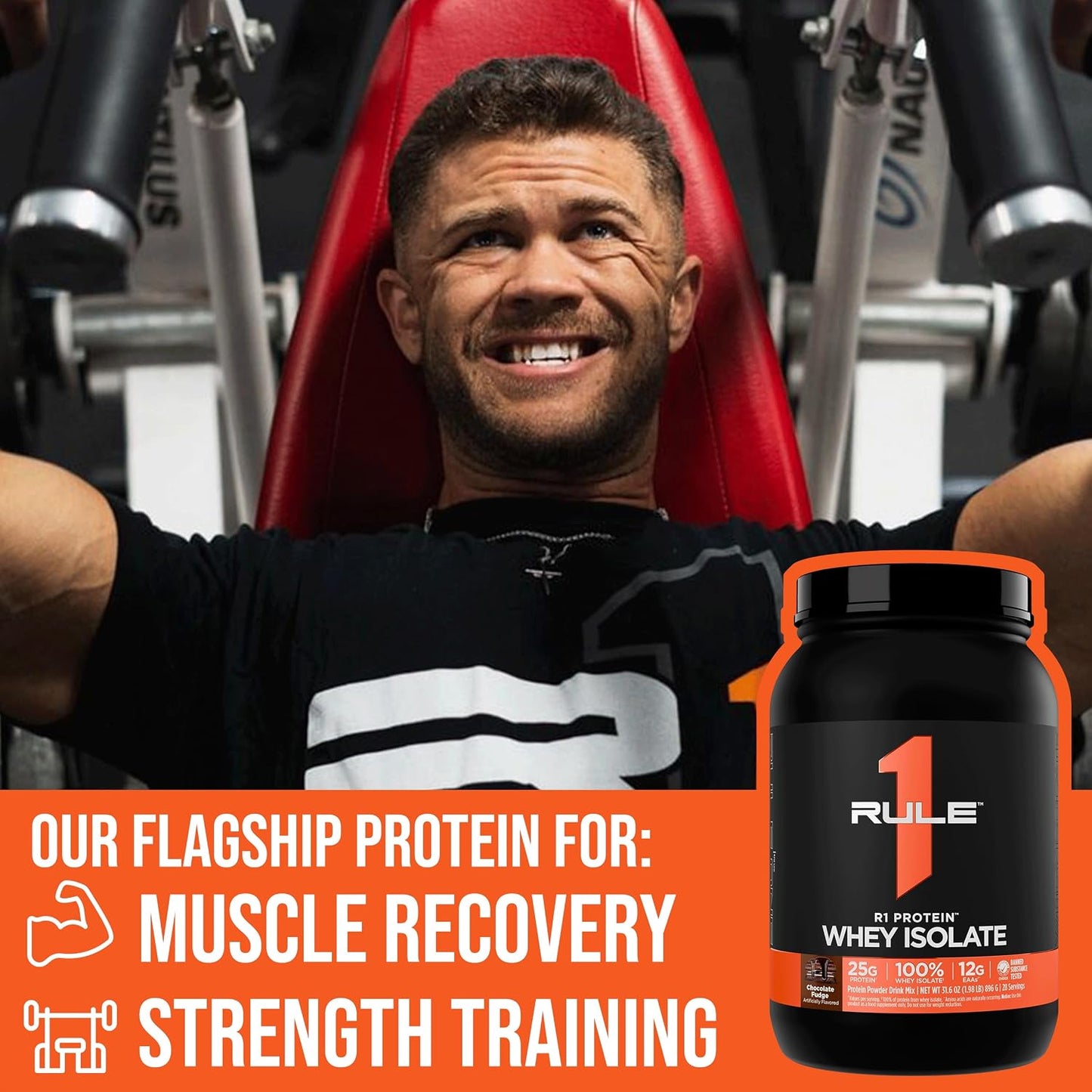 Rule 1 Protein Whey Isolate, Vanilla Creme, 76 Servings | 25g of Protein from Whey Isolates and Hydrolysate isolates for Workout Recovery and anytime use